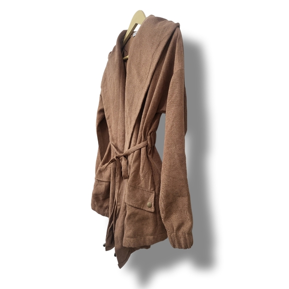 🌿NWT HYFVE Tan Cinch Waist Women's Small Cavender’s Boho Chic Fall Coat - Picture 5 of 14